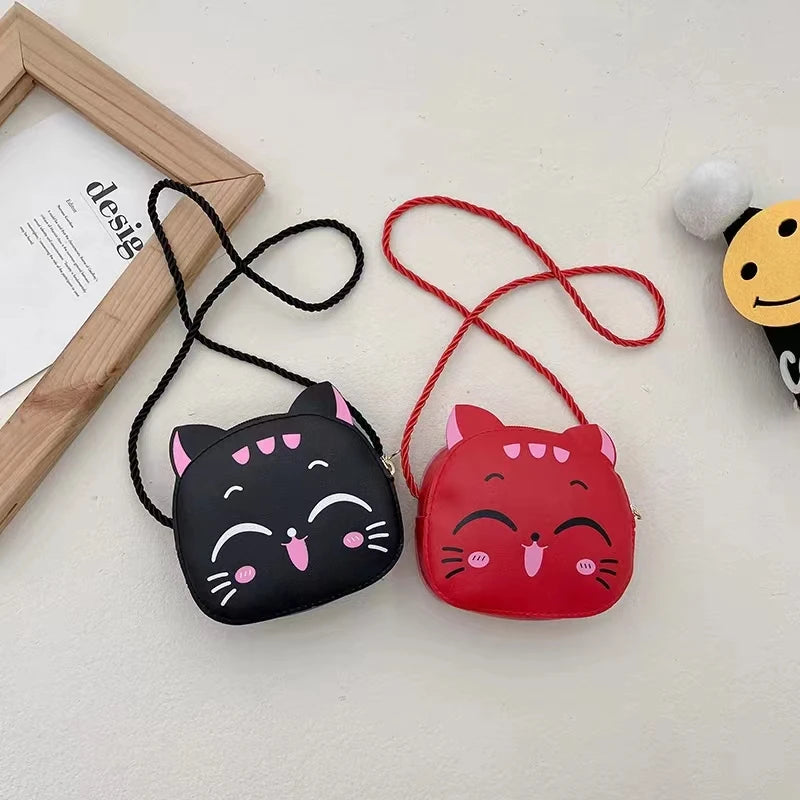 Cute Cat Crossbody Bag for Kids - Fashionable Mini Shoulder Bags