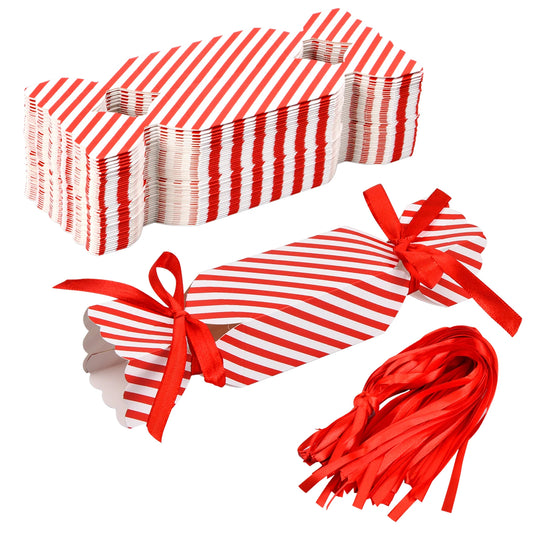 10 pcs Christmas Candy Boxes with Ribbons – DIY