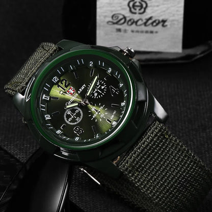 Men's Fashion Nylon Woven Band Watch - Stylish Swiss Quartz Timepiece