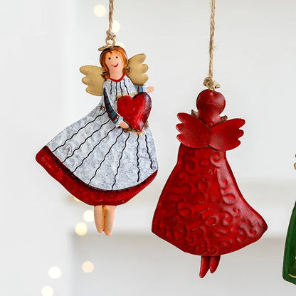 American Country Iron Christmas Angel Decoration- Xmas Tree Ornament