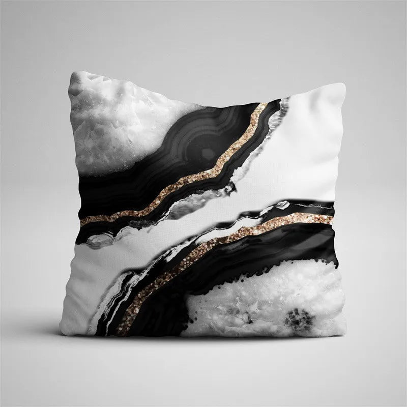 Luxury Gray Vintage Marble Throw Pillow Case – Nordic Agate Cushion Cover