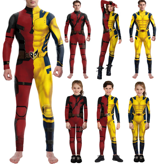 Deadpool Wolverine Print Cosplay Costume