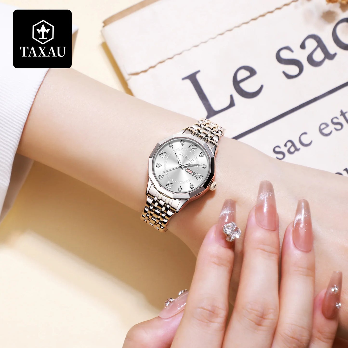 TAXAU Luxury Women’s Watch - Stainless Steel Waterproof Quartz