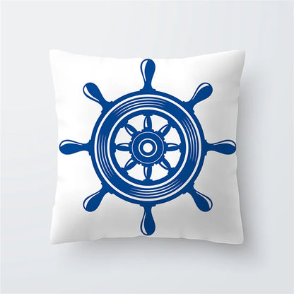 45x45cm Marine Organism Ship Printed Cushion Cover