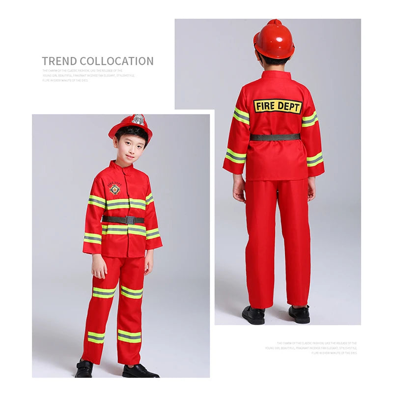 Kids Firefighter Cosplay Costume - Sam Fireman Role Play Suit