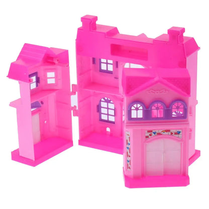 2-Storey Doll Mini Villa Dream House for Barbie - Kids Pretend Play Toy