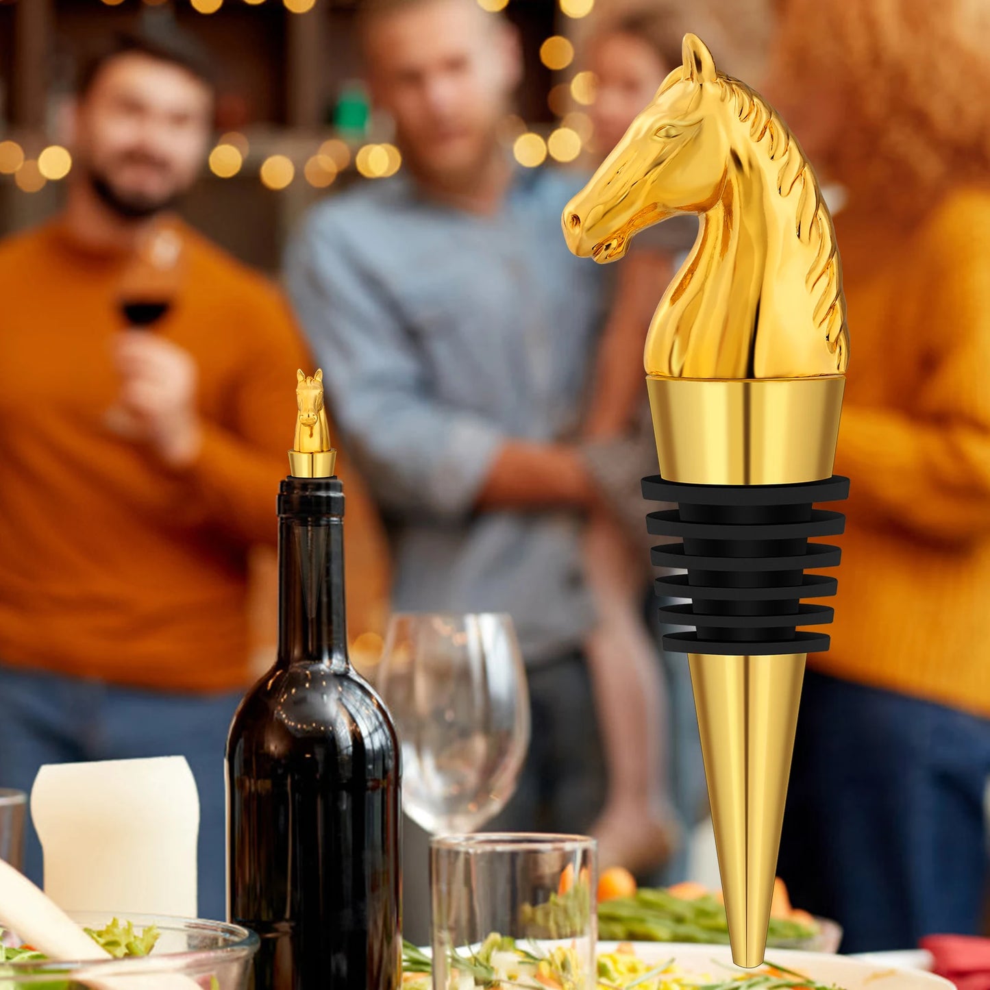 LKKCHER Luxury Horse Head Wine Bottle Stopper