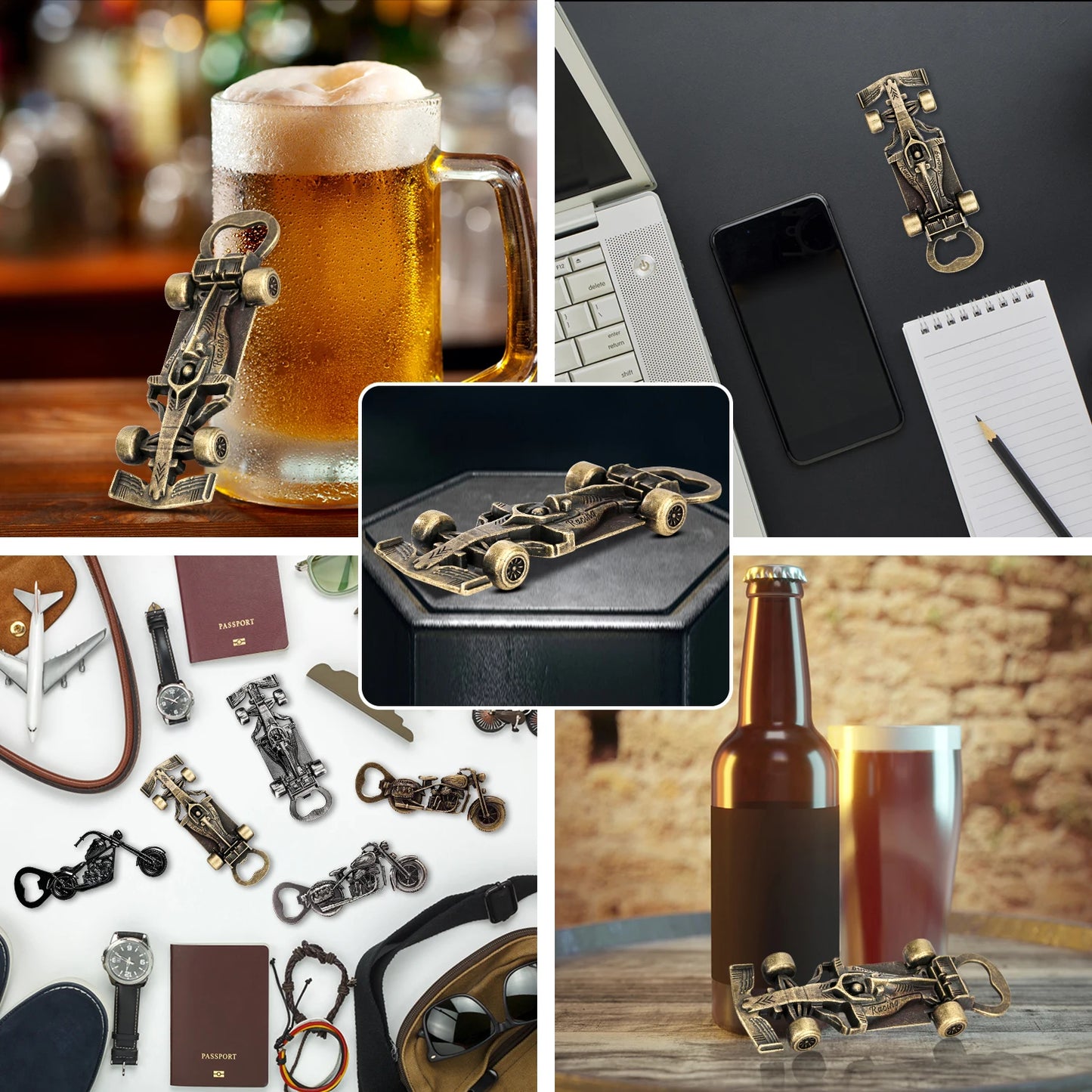 Bronze Racing Beer Bottle Opener – Funny Gift for Men