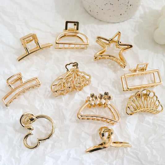 Fashion Hollow Heart Metal Hair Claw Clips