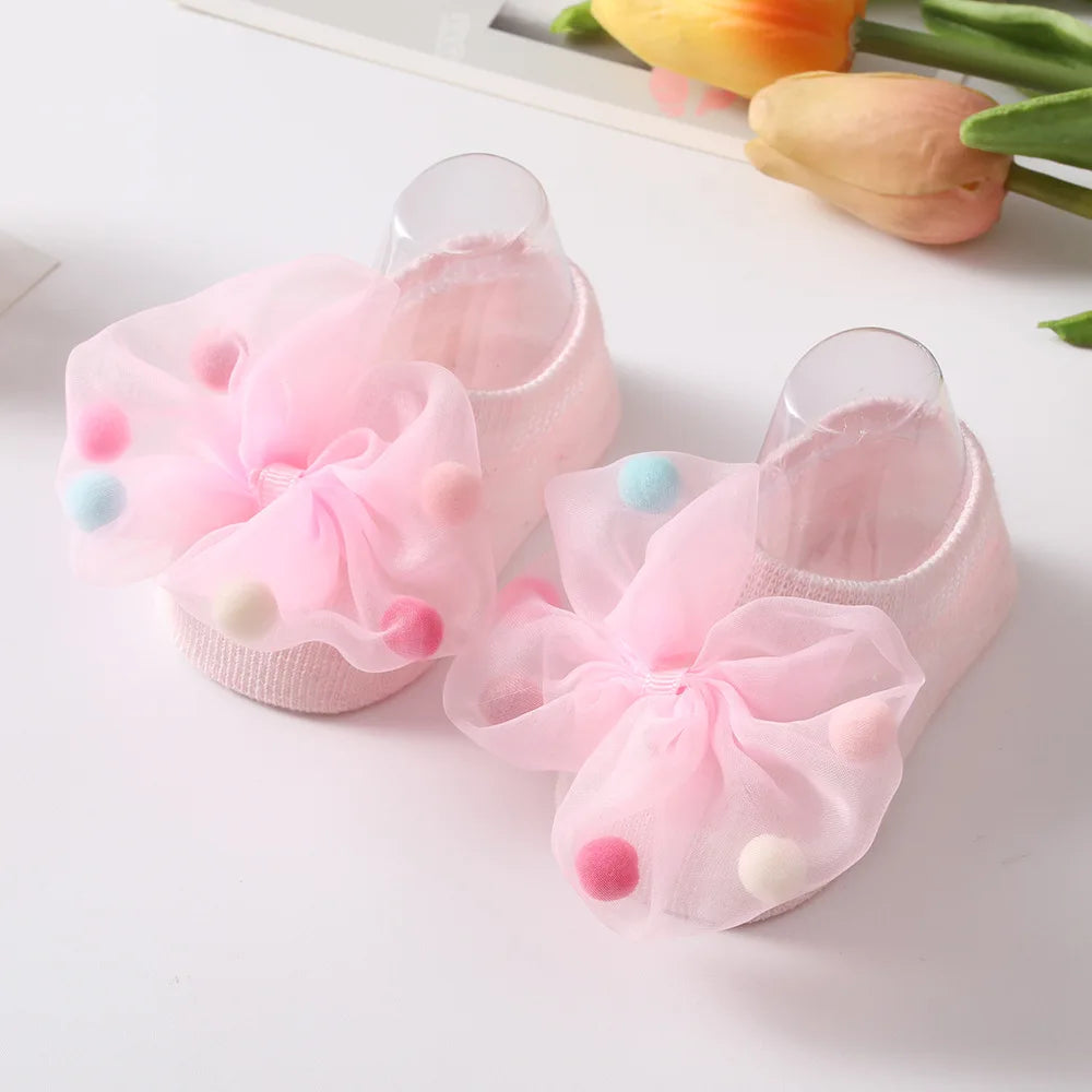 Newborn Baby Anti-Slip Ankle Socks with Bowknot