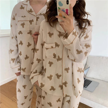 Cotton Autumn Pajamas Set | Couples Sleepwear