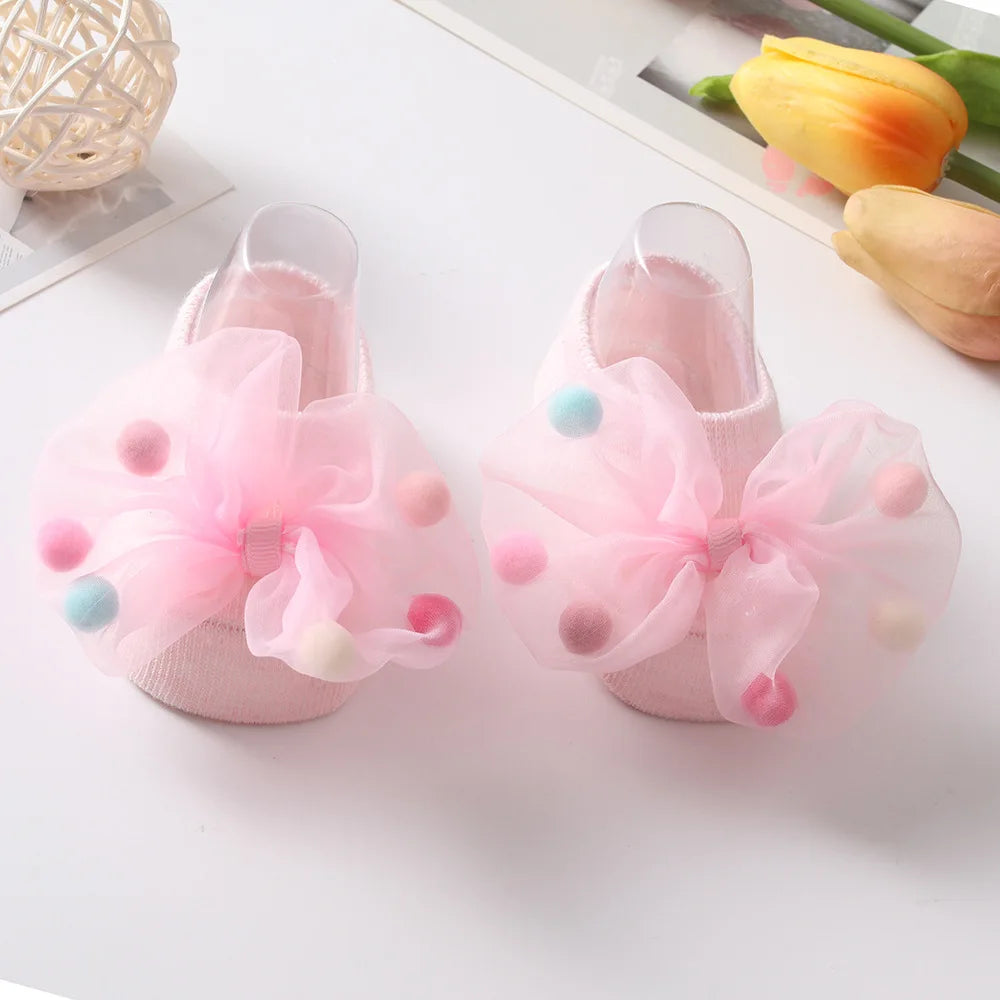 Newborn Baby Anti-Slip Ankle Socks with Bowknot