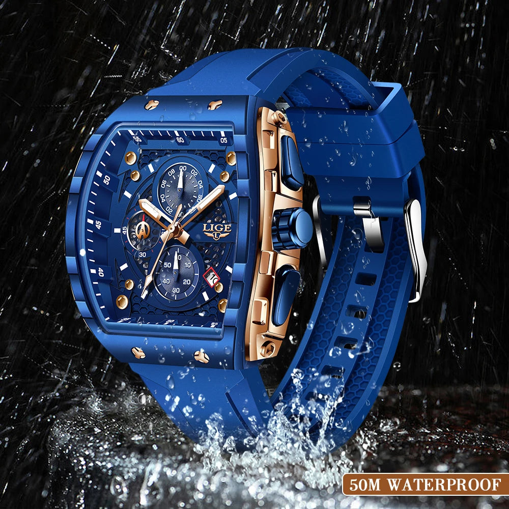 Stylish Outdoor Square Quartz Watch for Men -Waterproof