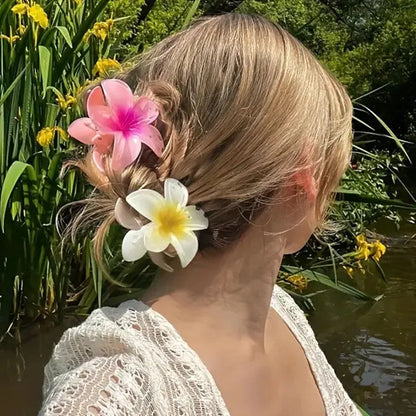 Bohemian Lily Flower Hair Claw | Beach Vacation Hair Clip for Women