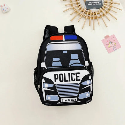 Kids’ Cute School Bags – Police Car Pattern Backpack for Boys & Girls