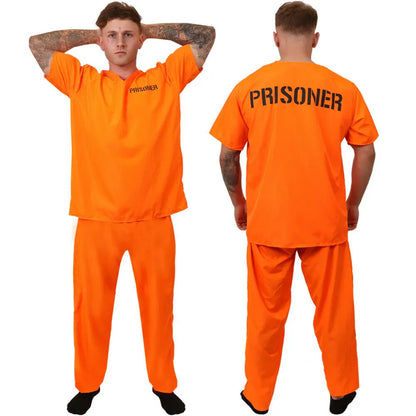 Cosplay Prisoner Halloween Costume | Orange 2PCS Set