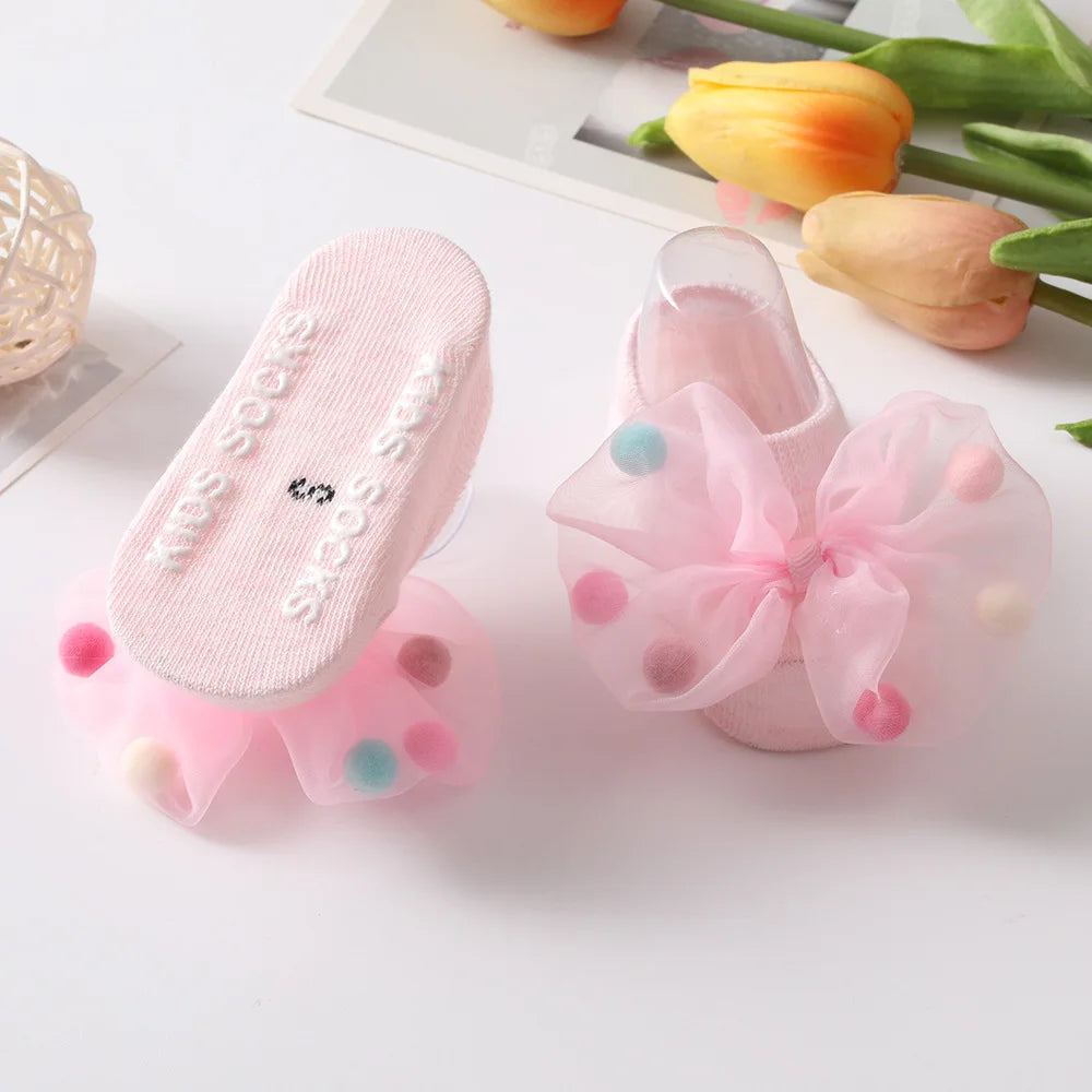 Newborn Baby Anti-Slip Ankle Socks with Bowknot