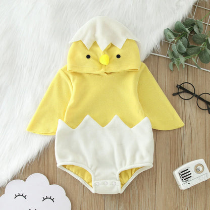 Newborn Chicken Costume Plush Romper