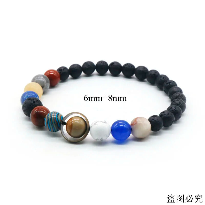 Universe Solar System Bracelet – Natural Stone Eight Planets Bracelet for Men & Women