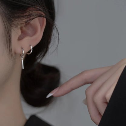 Elegant 925 Silver Needle Simple Hoop Earrings