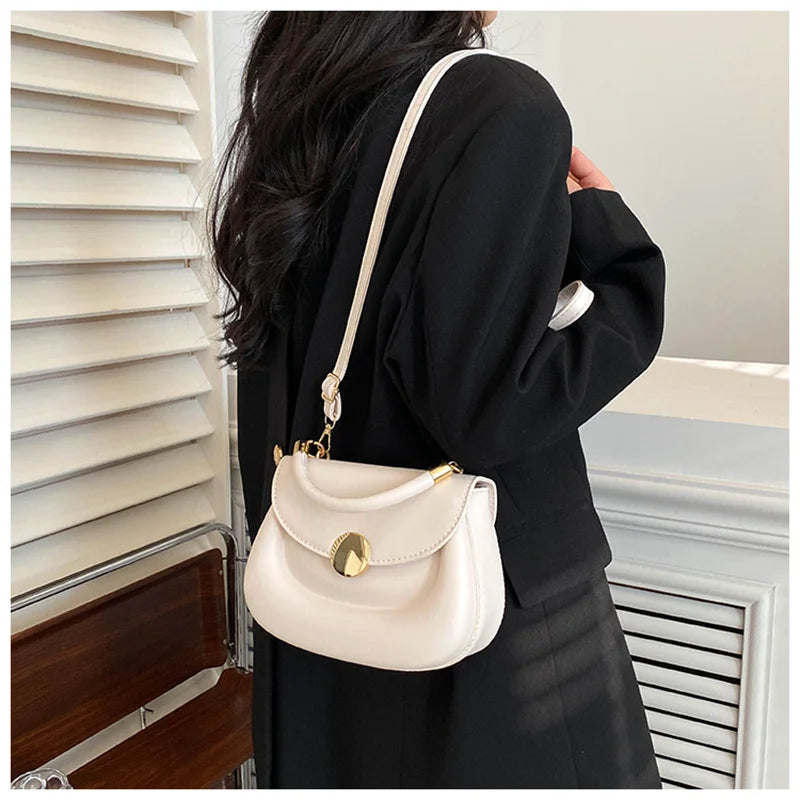 Casual Aesthetic Top-Handle Clutch Handbag