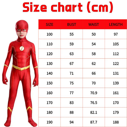 Boys Flash Cosplay Costume with Mask for Carnival Party