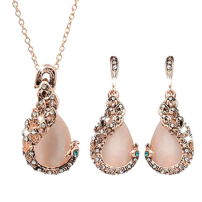 3-Piece Elegant Waterdrop Rhinestone Jewelry Set for Women