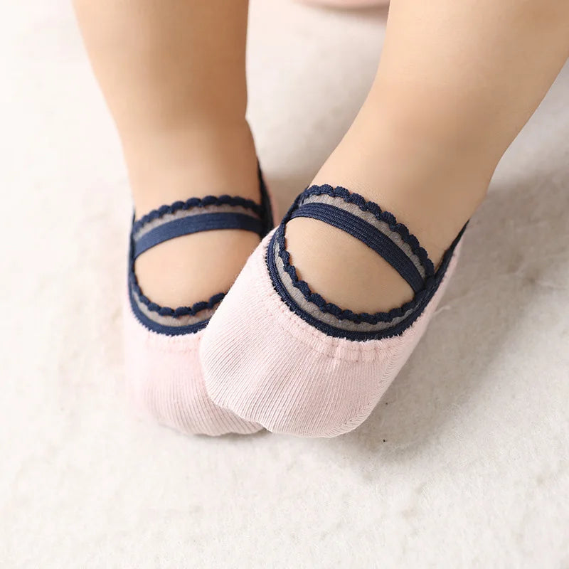 Summer Lace Baby Socks With Rubber Soles