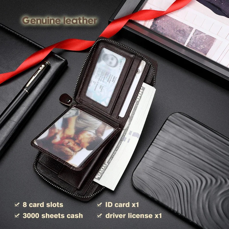 Luxury RFID Leather Men's Wallet with Coin Pocket