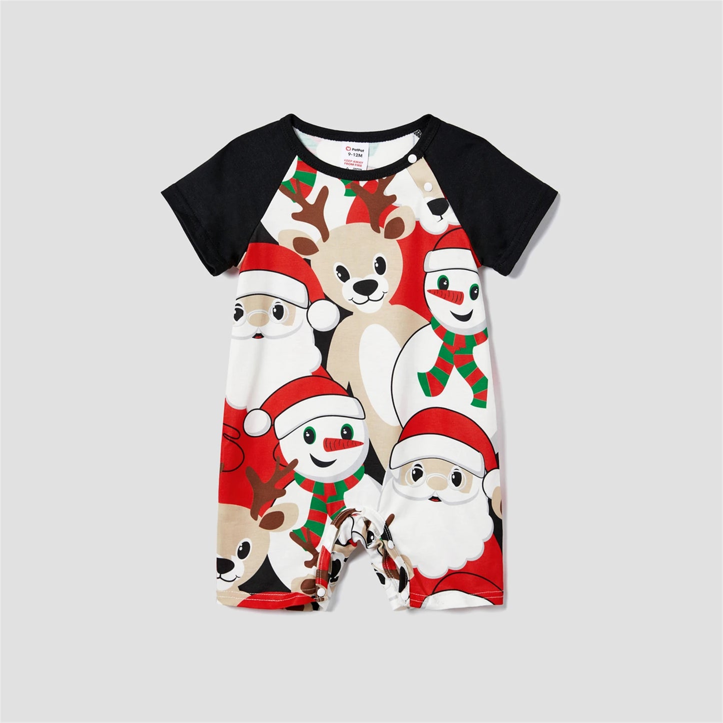 Family Matching Christmas Pajamas – Short-Sleeve Graphic Tee & Shorts Set