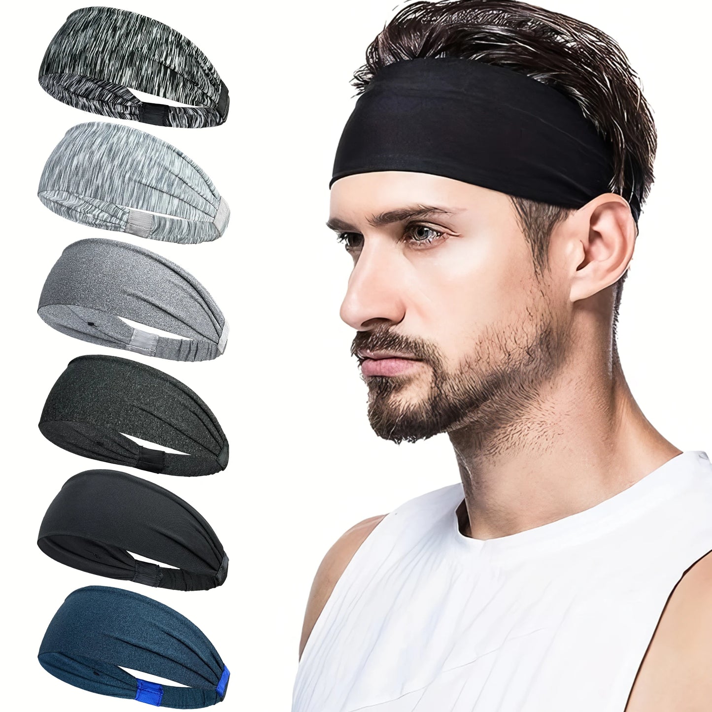 Sports Headbands for Men & Women | Soft Elastic Gym & Yoga Sweatbands