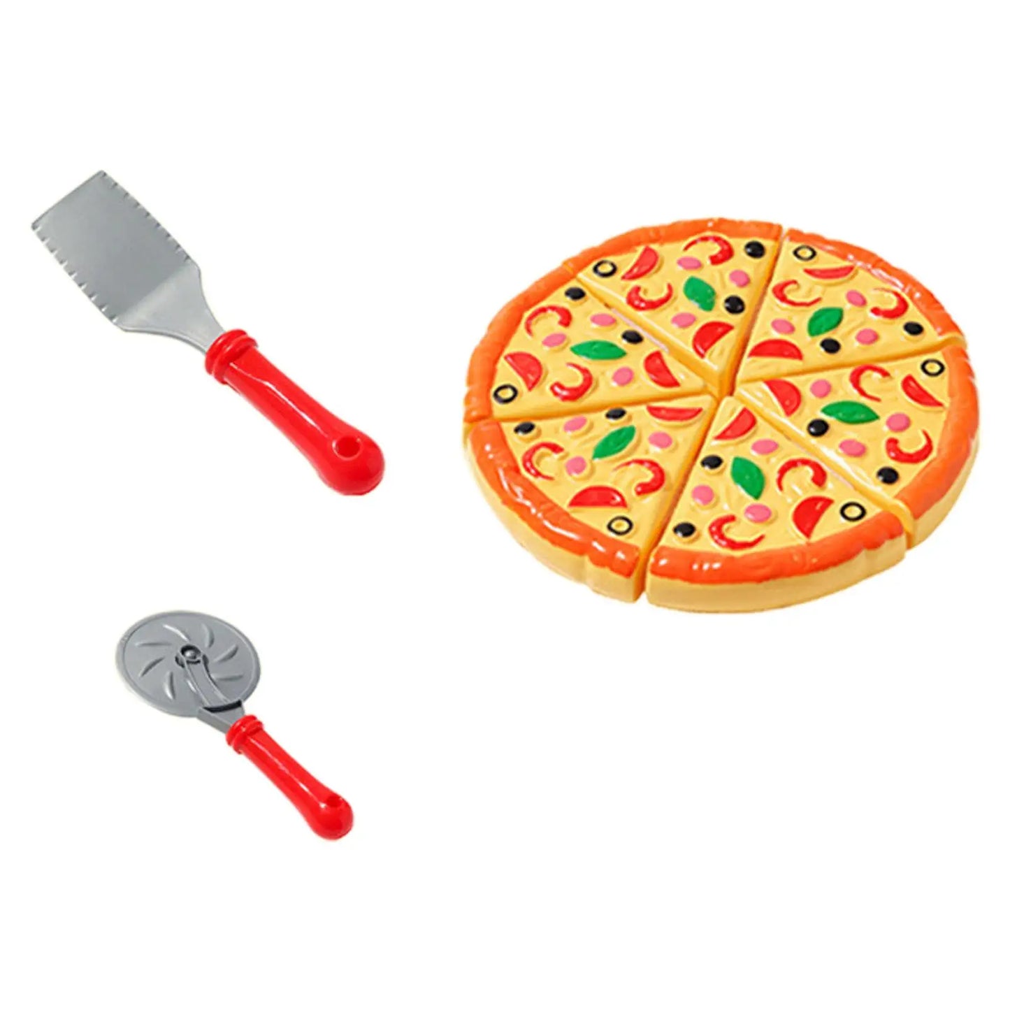 Kids Pizza Cutting Toy – Plastic Simulation Kitchen Set