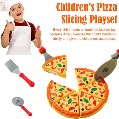 Kids Pizza Cutting Toy – Plastic Simulation Kitchen Set