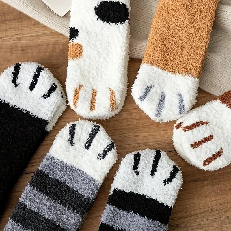 Fluffy Microfiber House Sleeping Slipper Socks