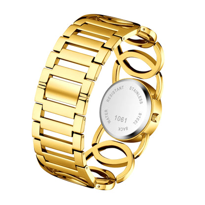 Women's Gold Wristwatch – Elegant with Hook Buckle & Box