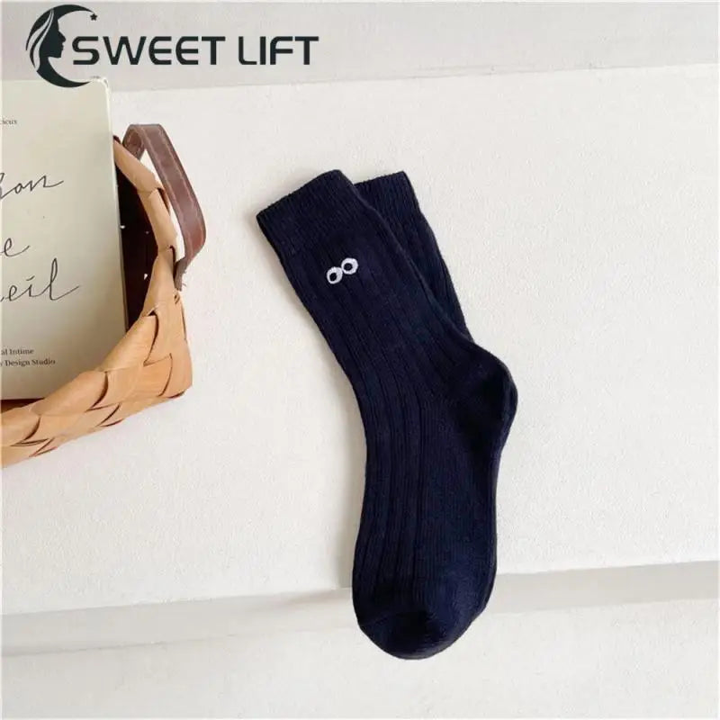 Trendy Embroidered Cotton Socks