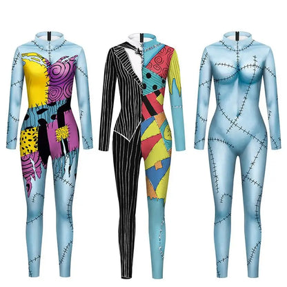 Colorful Sally Suit Cosplay Costume | Spandex Bodysuit