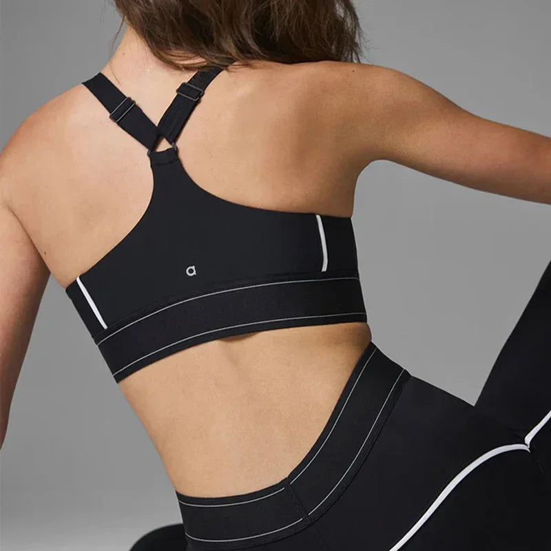 Yoga Suit with Full Logo – Pilates Two-Piece Sportswear Set