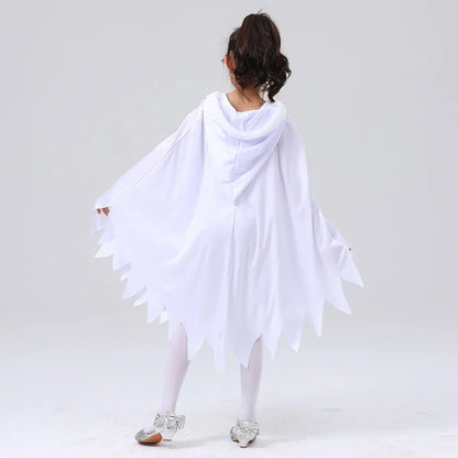 Sydanne Kids White Ghost Cape | Glowing Hooded Cloak