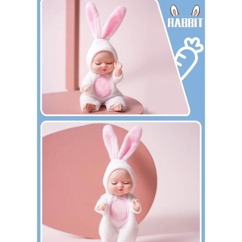 Kawaii 12cm Rebirth Sleeping Baby Doll – Animal Toy