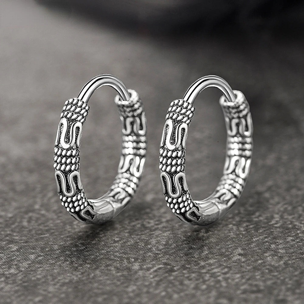 Vintage 925 Sterling Silver Hoop Earrings