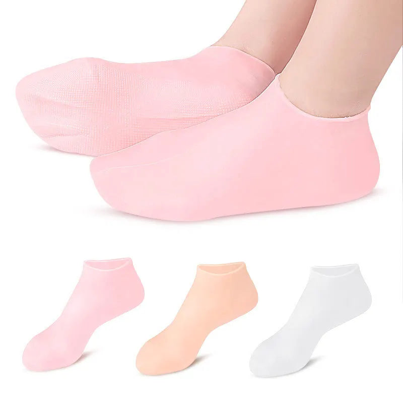 1 Pair Silicone Moisturizing Heel Socks – Exfoliating Gel for Callus & Cracked Skin Relief