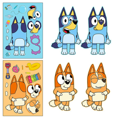 Bluey Cartoon Dog Puzzle Stickers