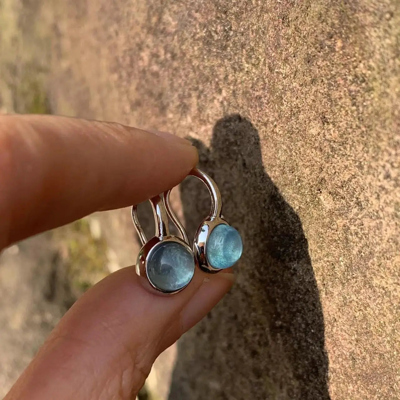 Natural Aquamarine Drop Earrings for Women