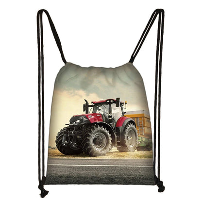 Farm Tractor Printing Backpack | Drawstring Bag for Teen Boys & Girls