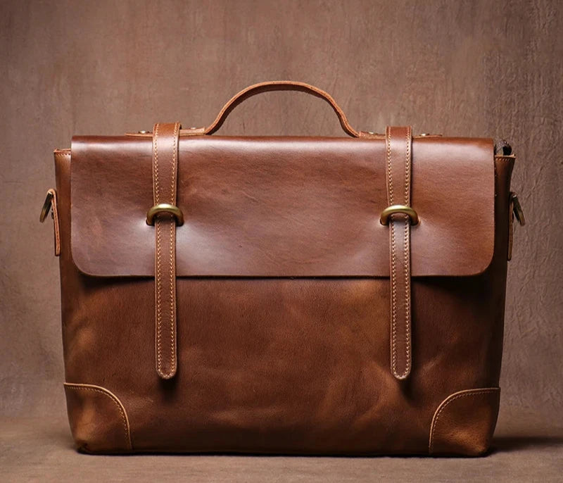 Genuine High-Grade Retro Leather Briefcase