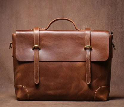 Genuine High-Grade Retro Leather Briefcase