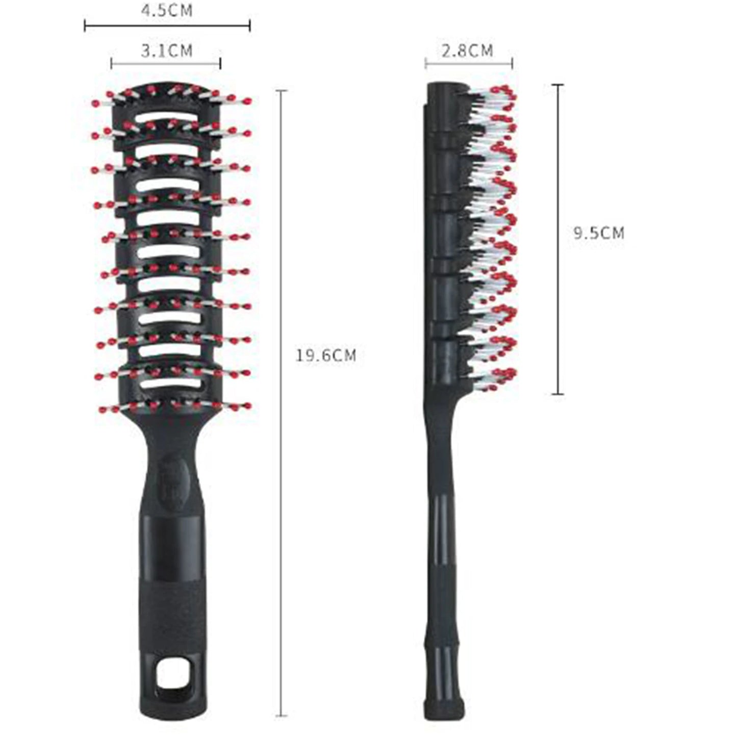 Men’s Plastic Vent Hair Brush Comb | Anti-Static Nine-Row