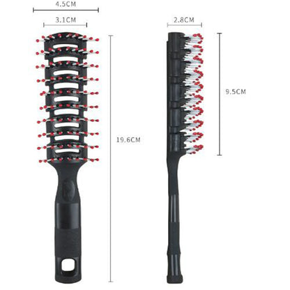 Men’s Plastic Vent Hair Brush Comb | Anti-Static Nine-Row