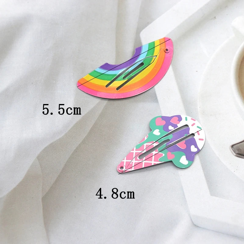 No Slip Metal Snap Hair Clips | Candy Color Cartoon Design for Girls